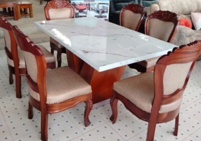 6 Seater Rectangular Marble Dinning Set